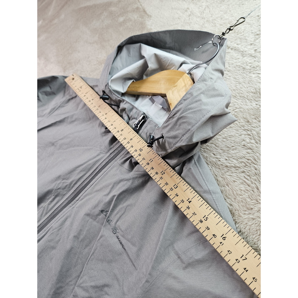 Eddie Bauer Hooded Rain Jacket Gray Full-zip Windbreaker Outdoor Waterproof - Picture 7 of 10